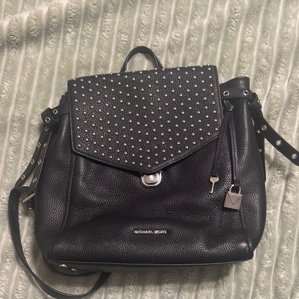 Michael Kors Black Studded Backpack
